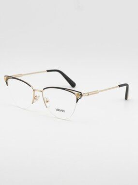 Versace VE1280 1433  Eyeglasses Gold / Black 55mm Cat Eye Frame